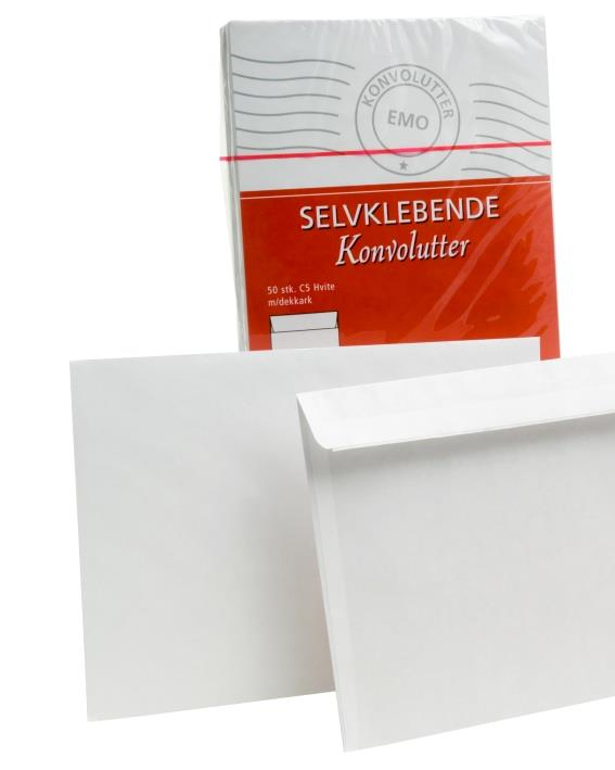 223041   Konvolutt C5 80 gr selvklebende dekkark 